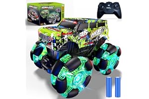 PENGBU RC Ferngesteuertes Auto ab 3 4 6 Jahre, 2.4GHz Monstertruck Ferngesteuert mit Licht Reifen und Musik, 1/20 Ferngesteuerter Monstertruck mit 360°Drehung und 2 Akku, Jungs 3 4 5 6 7 8 Jahre