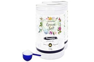 ‎NORTEMBIO Nortembio Epsom Salz 2x1,3 Kg. Konzentrierte Quelle von Natürlichem Magnesium. 100% Reines Badesalz, Keine Zusatzstoffe. Muskelentspannung und Guter Schlaf. Inklusive E-Book.
