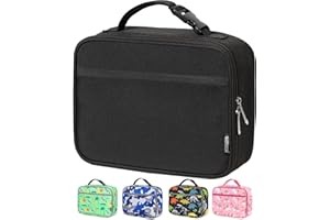 HOMESPON Insulated Kids Lunch Bag Thermal Meal Prep Tote School Lunch Box for Boys Girls (Black)