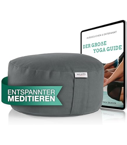 Tubayia Rundes Yogakissen - Meditationskissen 40x10cm Aus Flachs Für Yoga & Entspannung