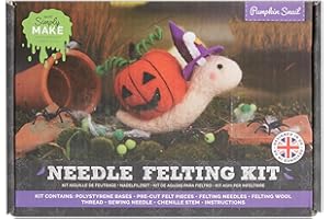 Simply MAKE Needle Felting Kit Halloween Pumpkin Snail, Including Wool, Needles, Tools, for Beginners, Needle Felting Craft Kits, Starter Hobby Craft, Decoration, Gift, Hobbies for Crafty Enthusiasts