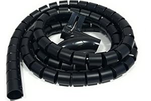 Bambelaa! Wąż kablowy, czarny, średnica 20 mm – 22 mm, samozamykający, do biurka, możliwość skrócenia, elastyczny kanał kablowy, elastyczny, ochrona ścian, zarządzanie kablami do telewizora i