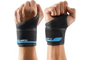 AGPTEK Tutore Polso Supporto Protezione, Fascia Polso per Tunnel Carpale, Polsiera Traspirante per Palestra, Tennis, Lavoro al Computer, 1 Paia