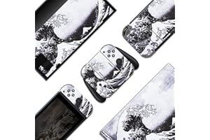 BelugaDesign Skin Wave Switch | Autocollant Cool en Vinyle | Peinture Japonaise Eau océan Mignon | Compatible avec Nintendo Switch (Switch Standard, Gris)