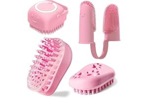 MMZ Bubble Brush for Dogs Pet Shampoo Scrubber Shower Pet Shampoo Bath Brush for Dogs Pet Bubble Brush Soft Silicone with Loop Handle Give Pet Gentle Massage for Long Short Haired Dogs and Cats