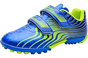 Saekeke Football Boots TF Boys & Girls Low-Top Lightweight Non-Slip Double Velcro Soccer Training Shoes for Unisex-Kids StreamⅠ