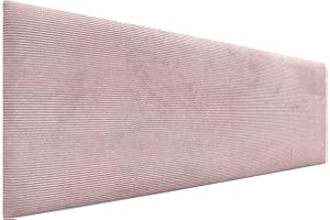 DHOME Cabecero de Pana Liso Alta Gama Moderno Cabezal Tapizado Cama Lujo Dormitorio Acolchado (Rosa Palo, 160 cm)