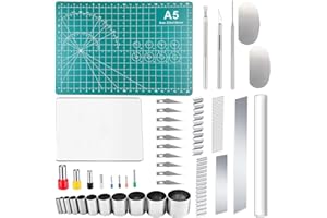 JMZLLRX Set di Strumenti di Argilla, Taglierine per Argilla Polimerica, Rullo di Argilla Acrilica per Modellare Scolpire Modellismo, 43 Pz