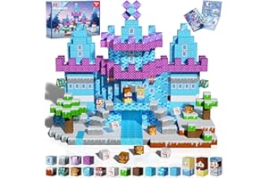 GraceDuck Magnetyczne Klocki 150szt - Zamek Królowej Lodu - Zabawki Montessori 3+ - Prezent na Wielkanoc - STEM Zabawki Sensoryczne dla Chłopców i Dziewczynek