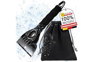 nedit Eiskratzer Auto - 1 Stück - Scharfe Klinge - Schnell und Sicher öhne Kratzer- Robustes Material - Eiskratzer 2 in 1 - Gute QUALITÄT (Schwartz)