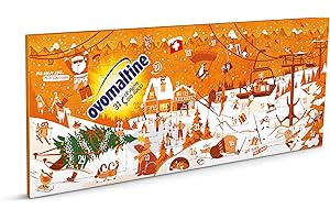Ovomaltine Adventskalender 2025 mit 31 x Crunchy Minis - Weihnachtskalender für Kinder, Frauen und Männer mit echter Schweizer Vollmilch-Schokolade