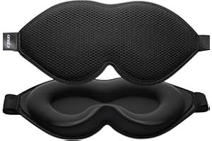 onaEz Masque de Sommeil, 3D Maille Respirante Masque Nuit pour Hommes et Femmes, 100% Soie Occultant Masque Yeux, Super Doux et Confortable Cache Oeil, Adapté pour Voyager et Dormir