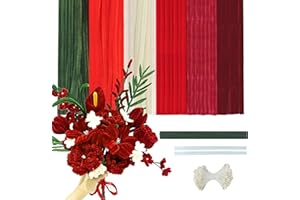 BRUKUSUR 300 Pièces Cure-Pipe Multicolores en 6 Couleurs, Fil Chenille, Loisir Creatif, Pipe Cleaners Flower pour Projets d'Art et de Bricolage (Thème Rouge, Vert, Rose)