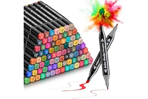 hangfan Marcatore 80 + 4 Colori, Pennarelli Doppia Punta Impermeabile, Marker Pennarelli ad Alcool Professionali per Studenti Artisti Adulti Colorazione e Illustrazione
