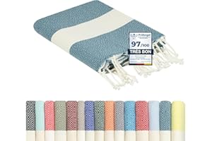 FLORA FURORA furora Holiday Serviette de Plage XXL - Coton | Fouta Plage 100x200 cm, Femme & Homme - Anti Sable, Grande Taille + Compact | Pique-Nique Tapis Drap de Plage Accessoire, Serviette Plage fouta Plage