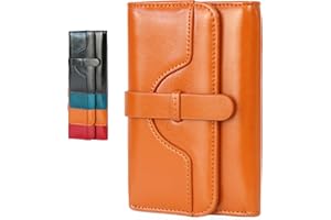 Lakpopya Monedero Mujer de Piel - RFID Carteras de Mujer con Múltiples Compartimentos, 14x10 cm Monedero de Mujer con Bolsillo para Monedas (marrón)