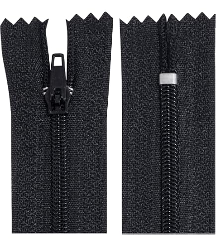 100 Cerniere Invisibili In Nylon Nero Da 20 Cm – Per Cucito, Sartoria, Riparazione Abbigliamento