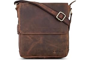 ROYALZ "Cleveland" skórzana torba na ramię w stylu vintage, męska, mała, stylowa torba na ramię w stylu