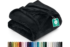 Utopia Bedding Fleece Filt Svart 300GSM Antistatisk Fuzzy Mjuk Filt för soffa och säng [200x150 cm]