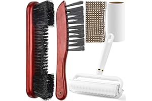 XUBX 4+1 Pool Table Brush Set, Billiard Brush Snooker Table Brush Billiard Table, Brush Made of Pure Solid Wood ,Wood Billiards Pool Table and Rail Brush/Sticky Lint Roller/Cue Cleaning Cloth