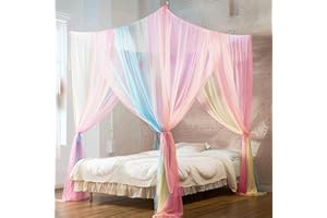 HanYun Moskitonetz Bett, Regenbogen Moskitonetz 250 x 220 x 200 cm Mückennetz Bett Moskitonetz Outdoor Moskitonetz Reise für Himmelbett Vorhänge Balkon Camping, Feinmaschig Innen-und Außenbereich