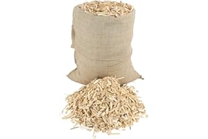 Delegn Pacciamatura di Legno Abete per Decorazione Giardino Orto , 100% Naturale , Confezionato in Sacco di Juta Ecologico -5 Kg/sacco (Totale, 30 KG - 6 Sacchi)