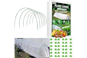 FUBEGI Garden Fleece Frost Protection 3x15M Horticultural Fleece Garden Hoops Kit for Winter, Plant Cover Antifreeze Cloth Plant Blankets Fleece Protection, Greenhouse Garden Tunnel Hoops for Raised Beds