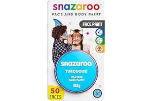 Snazaroo - Peinture Pour Visage et le Corps, Maquillage Pour Visage et Déguisement, Pour Enfants et Adults,Fard Blister 18 ML, Couleur Turquoise