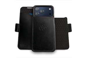 dreem for iPhone 17 Pro MAX Case Wallet, Revolutionary Phone Stand, Vegan Leather, MagSafe-Fit, Magnetic Detachable Flip Cover, RFID Blocking Card Holder, Gift-Box [Fibonacci:Black]
