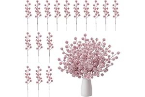 ‎SHINING SHE Shining She Rote Beeren Deko Weihnachten, 16 Stück Künstliche Rote Beeren Deko Zweige Weihnachten, Beerenzweig Künstlich Holly für Weihnachtsdeko rot Hochzeit Partydekoration DIY Handwerk