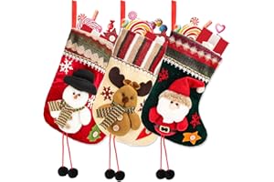 AKONE Juego de calcetines de Papá Noel, 2025 Nuevo calcetín de Navidad, botas de Papá Noel para rellenar, calcetines de Navidad para colgar, Christmas Stocking Set, calcetines de Papá Noel decoración
