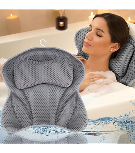 Badewannenkissen Weiß Mit Saugnäpfen - Ergonomisches Nackenkissen Für Perfekte Entspannung