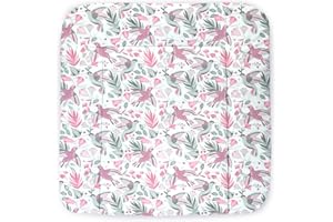 Balbina Wickelunterlage Wasserdicht Wickeltischauflage Wickelauflage baumwolle 60x70 cm Kolibri rosa