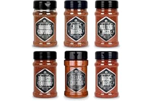 ‎ANKERKRAUT Ankerkraut BBQ Rub Set mit 6 Streuern - das perfekte Set für den Viel-Griller, Grill-Gewürze mit Geschmack & Aroma