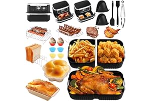 ‎YAOYIN Heißluftfritteuse Zubehör, Airfryer Zubehör für Ninja Foodi Flexdrawer AF500EU 10,4L Air Fryer Silikonmatte, 1x10,4L & 2x5,2L Silikonform für Ninja Heißluftfritteuse, Dual Zone Ninja Airfryer Zubehör