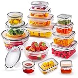 Jim's Store Set di Contenitori Ermetici 30 Pezzi, Contenitori per Alimenti (15 contenitori,15 coperchio) a Prova di Perdite A