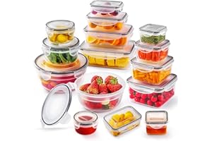 Jim's Store Frischhaltedosen mit Deckel Vorratsdosen Set, 30 Teile Aufbewahrungbox(15 Behälter+15 Deckel) Küche Auslaufsicher Lebensmittelbehälter Set für Mikrowellen Gefrierfachgeeignet