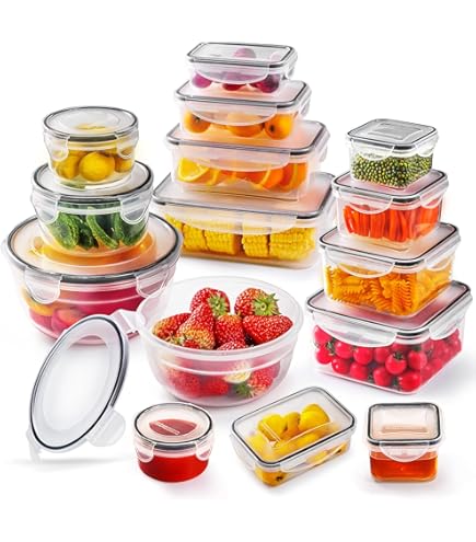 12 Contenitori Per Alimenti In Plastica Trasparente Con Coperchio - Adatti A Microonde E Lavastoviglie, Capacità 907g, Impilabili, Senza BPA