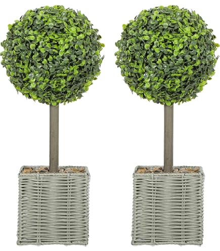 Amazon.de: Knstliche Buchskugel 48cm auf Stamm 65cm hoch mit UV-Schutz und  Naturstamm im Topf fr Auen und Innen