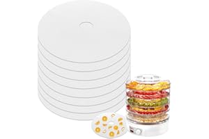 YUWJOOWEE 8 Stück Dörrfolie für Dörrautomat, BPA-Frei Dörrgerät Silikon Dehydrator Blätter, Wiederverwendbare Dampfmatten Netzfolie für Obsttrockner, Fruchtleder Matte