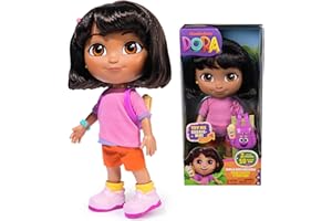 Dora - Poupée Chante Et Explore - Figurine Interactive 30 Cm - 1 Figurine 7 Accessoires 2 Chansons & 10 Sons - Bilingue Français Anglais - Dessin Animé Jouet Maison De Poupée - Jouet Enfant 3 Ans Et +