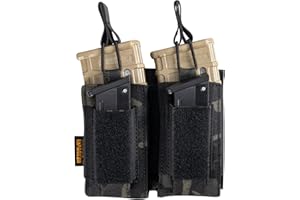 EXCELLENT ELITE SPANKER Custodia a Cielo Aperto per Caricatori Singoli/Doppi/Tripli Molle per M4 M14 M16 AK AR Elastico per Caricatori per Sacchetto Pistola Mag