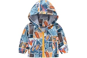 riou Giacca Impermeabile Bambina Ragazza Antipioggia Cappotto con Cappuccio e Zip Bambini Leggero Apertura Antivento Giacche a Vento Autunno Giacca da Trekking Softshell Giubbino Primavera 1-6 Anni