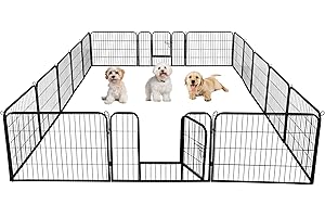 costoffs Extra Large Pet Playpen 16 Panel Foldable Puppy Dog Pen for Small Animals Metal Exercise Fence Run Cage 60cm High Black