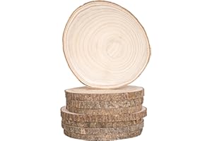 Winter Shore Rondelles Bois Brut [Lot de 8] - Tranche de Bois Paulownia - Rondin Bois Polis pour Centre de Table, Bricolage, Déco Intérieures, Mariage & Fête - 17,5-20,5 x 1,5 cm
