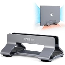 Support vertical double fente pour MacBook et ordinateurs portables, taille de station d'accueil réglable pour MacBook Support vertical double fente pour MacBook et ordinateurs portables, taille de station d'accueil réglable pour MacBook