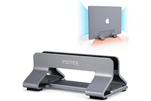 Psitek Einstellbar Aluminium Laptop Ständer Vertikal Dockhalter, Verstellbare Schlitzbreite 12-42mm, Platzsparende Aufbewahrung für MacBook und Laptops