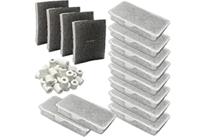 beaufan Ac350014 Ac350013 Kit di filtri di Ricambio per Acquario Askoll Pure M-L-XL, Include 1 Confezione di Anelli in Ceramica da 200 g, 4 spugne filtranti e 10 cartucce