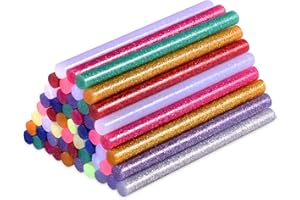 Hot Melt Adhesive Glitter Hot Glue Sticks 7mm x 100mm for Hot Melt Glue Gun SMALUCK® Glitter Hot Melt Glue Adhesive Sticks for DIY Art Craft 50pcs