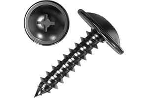 AUPROTEC 100x śruba z łbem krzyżowym, wkręt samogwintujący w kolorze czarnym ocynkowany 4,8 x 16 mm